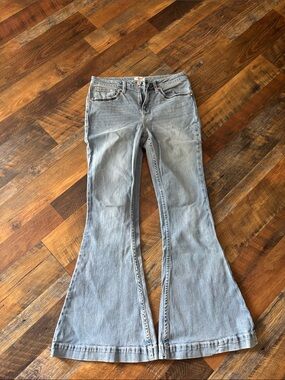 Shyanne Light Blue Flare Jeans - Wide Leg